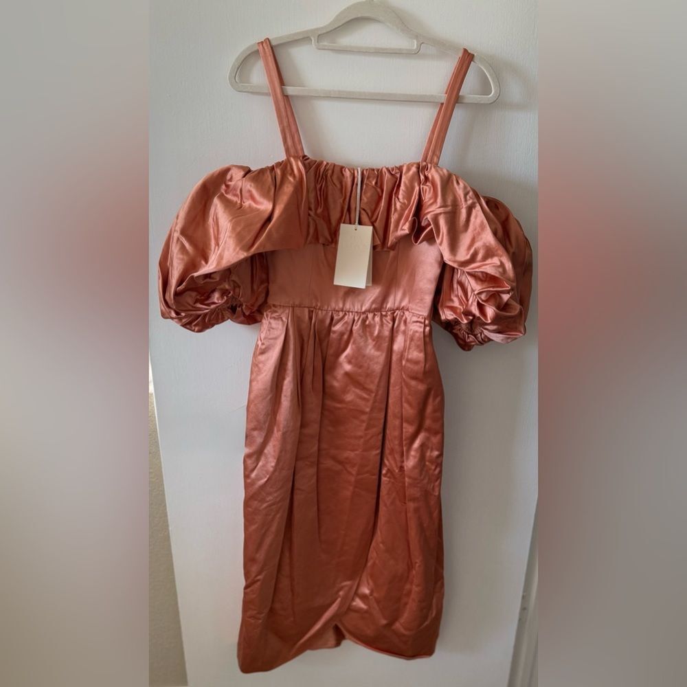 Ulla Johnson | Lelita Dress Copper Gold Puff Sleeves - Picture 2 of 5